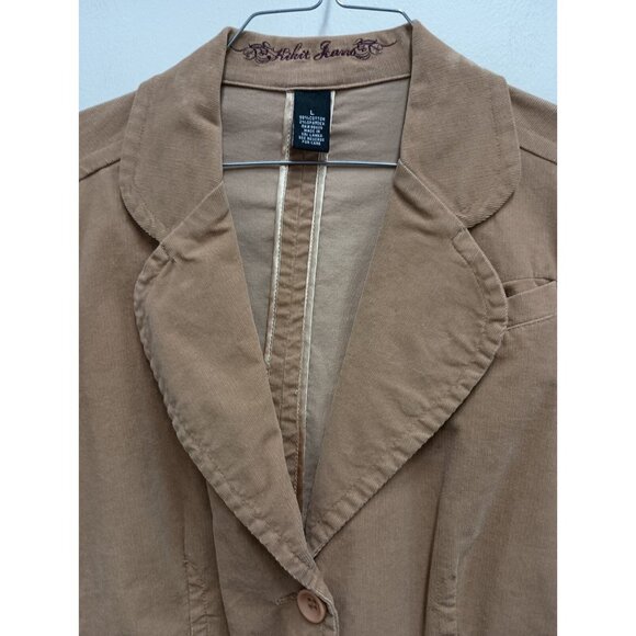 Vintage Kikit Jeans Womens Corduroy Blazer Jacket Large Tan Academia Preppy - Picture 3 of 10